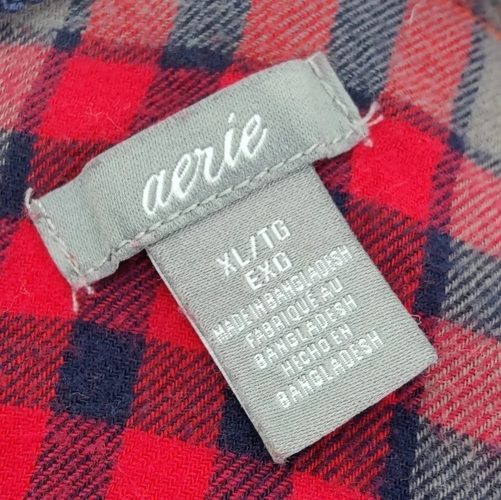 AERIE Plaid Nightshirt 100% Cotton EUC ❤️ - Picture 9 of 11